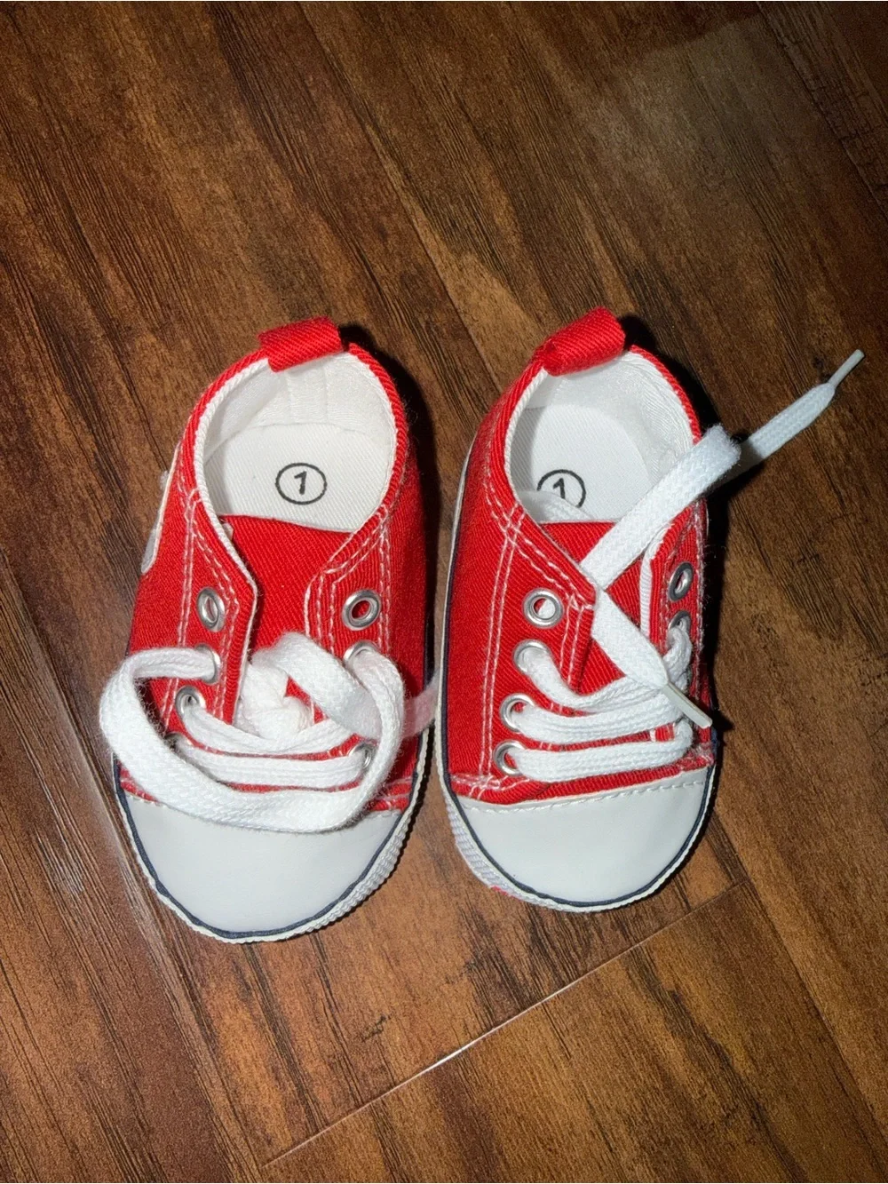 Converse Baby Red and White Low-Top Sneakers